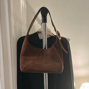 Elegant Brown Suede Shoulder Bag